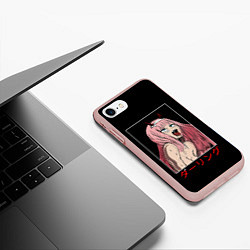 Чехол iPhone 7/8 матовый Зеро ту ahegao франкс, цвет: 3D-светло-розовый — фото 2