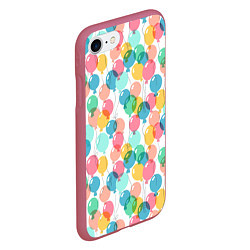 Чехол iPhone 7/8 матовый Шарики, цвет: 3D-малиновый — фото 2