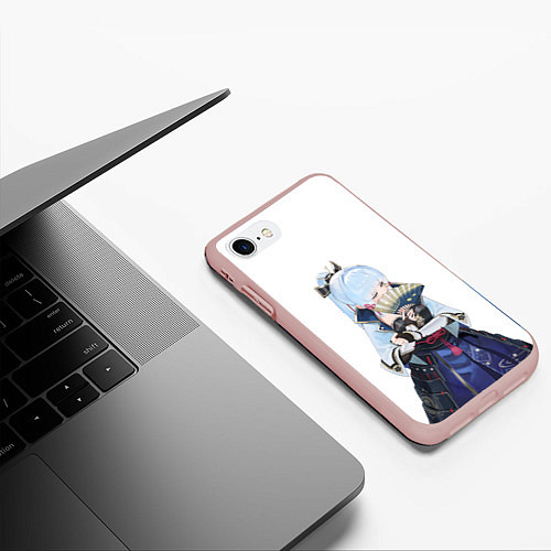 Чехол iPhone 7/8 матовый КАМИСАТО АЯКА КРИО / 3D-Светло-розовый – фото 3