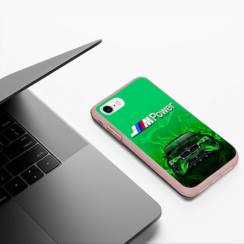 Чехол iPhone 7/8 матовый BMW GREEN STYLE / 3D-Светло-розовый – фото 3