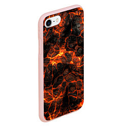 Чехол iPhone 7/8 матовый Горящая лава, цвет: 3D-светло-розовый — фото 2