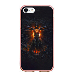 Чехол iPhone 7/8 матовый Clayman - In Flames, цвет: 3D-светло-розовый