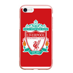 Чехол iPhone 7/8 матовый F C LIVERPOOL, цвет: 3D-светло-розовый