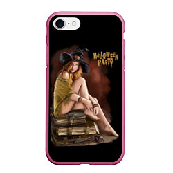 Чехол iPhone 7/8 матовый Очаровательная ведьма, цвет: 3D-малиновый