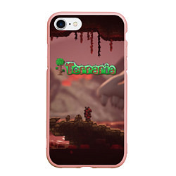 Чехол iPhone 7/8 матовый Terraria Тэррария, цвет: 3D-светло-розовый