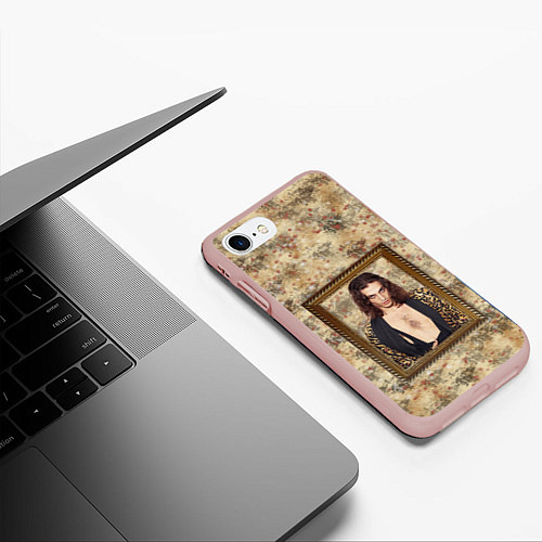 Чехол iPhone 7/8 матовый Домиано Давид Портрет на стене / 3D-Светло-розовый – фото 3