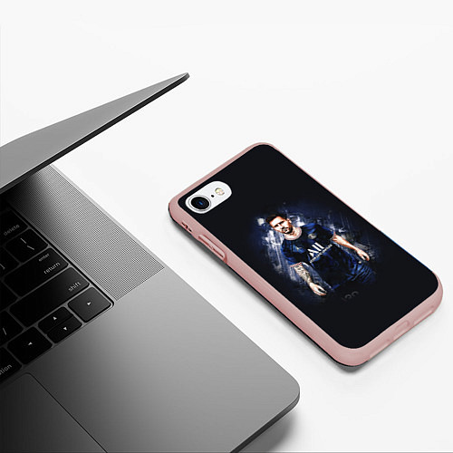 Чехол iPhone 7/8 матовый Lionel Messi Paris Saint-Germain / 3D-Светло-розовый – фото 3