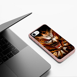 Чехол iPhone 7/8 матовый Улыбка смерти в Хэллоуин, цвет: 3D-светло-розовый — фото 2