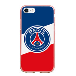 Чехол iPhone 7/8 матовый Paris Saint-Germain FC, цвет: 3D-светло-розовый