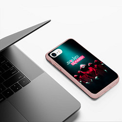 Чехол iPhone 7/8 матовый Беспощадный Кальмар, цвет: 3D-светло-розовый — фото 2