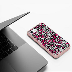 Чехол iPhone 7/8 матовый Узор из Игры в кальмара, цвет: 3D-светло-розовый — фото 2