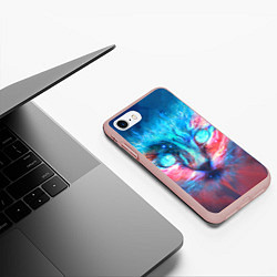 Чехол iPhone 7/8 матовый ВСЕЛЕНСКИЙ КОТ, цвет: 3D-светло-розовый — фото 2