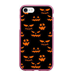 Чехол iPhone 7/8 матовый SMILE HALLOWEEN, цвет: 3D-малиновый