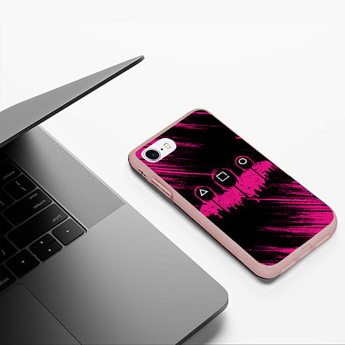 Чехол iPhone 7/8 матовый СТРАЖИ В МАСКАХ / 3D-Светло-розовый – фото 3