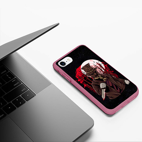 Чехол iPhone 7/8 матовый Соломенный Джек / 3D-Малиновый – фото 3