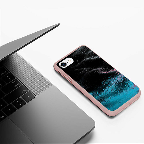 Чехол iPhone 7/8 матовый Распад красок / 3D-Светло-розовый – фото 3