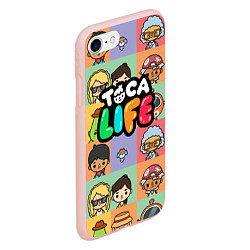 Чехол iPhone 7/8 матовый Toca Life: Faces, цвет: 3D-светло-розовый — фото 2