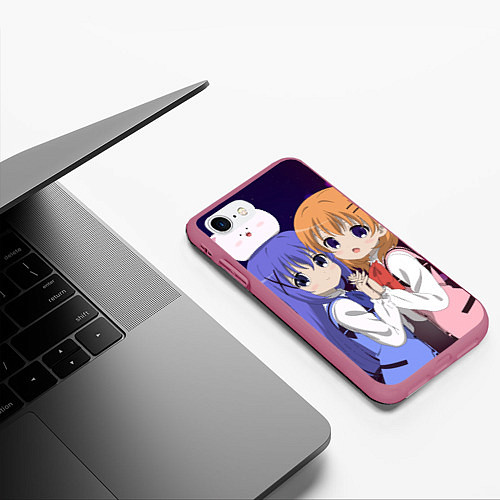 Чехол iPhone 7/8 матовый Gochuumon wa Usagi Desu ka? Cocoa, Chino & Tippi / 3D-Малиновый – фото 3