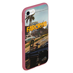 Чехол iPhone 7/8 матовый Far Cry 6 game art, цвет: 3D-малиновый — фото 2