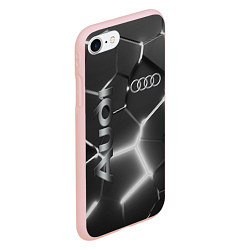 Чехол iPhone 7/8 матовый AUDI GREY 3D ПЛИТЫ, цвет: 3D-светло-розовый — фото 2