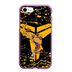 Чехол iPhone 7/8 матовый Los angeles lakers NBA, цвет: 3D-малиновый