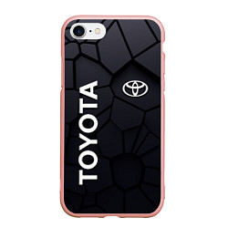 Чехол iPhone 7/8 матовый Toyota 3D плиты, цвет: 3D-светло-розовый