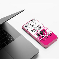 Чехол iPhone 7/8 матовый Squid Game - Вы были исключены, цвет: 3D-малиновый — фото 2