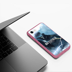 Чехол iPhone 7/8 матовый WINGSUIT BATTLEFIELD 2042, цвет: 3D-малиновый — фото 2