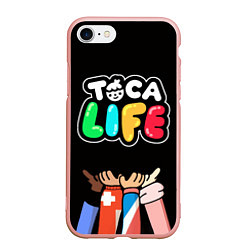 Чехол iPhone 7/8 матовый Toca Life: Friends, цвет: 3D-светло-розовый