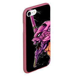 Чехол iPhone 7/8 матовый Evangelion Eva 01, цвет: 3D-малиновый — фото 2