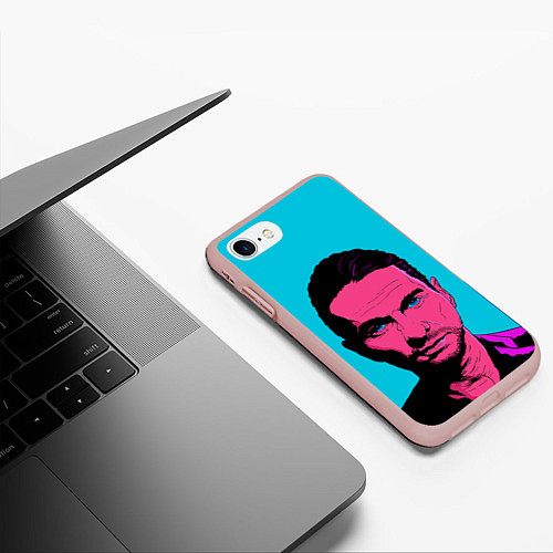 Чехол iPhone 7/8 матовый Дэйв Гаан арт / 3D-Светло-розовый – фото 3