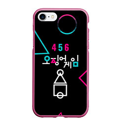 Чехол iPhone 7/8 матовый SQUID GAME ИГРА В КАЛЬМАРА 456,, цвет: 3D-малиновый