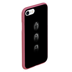 Чехол iPhone 7/8 матовый ИГРА В КАЛЬМАРА МАСКИ SQUID GAME, цвет: 3D-малиновый — фото 2