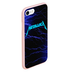 Чехол iPhone 7/8 матовый METALLICA BLUE FLASH МЕТАЛЛИКА СИНИЕ МОЛНИИ, цвет: 3D-светло-розовый — фото 2