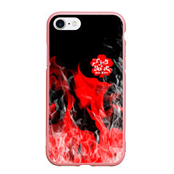 Чехол iPhone 7/8 матовый Чёрный клевер: Пламя, цвет: 3D-баблгам