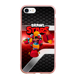 Чехол iPhone 7/8 матовый Meg Brawl Stars game, цвет: 3D-светло-розовый