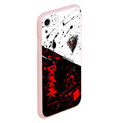 Чехол iPhone 7/8 матовый Berserk: Черная маска, цвет: 3D-светло-розовый — фото 2