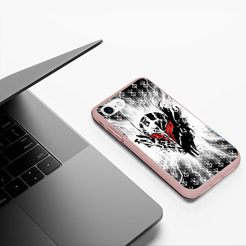 Чехол iPhone 7/8 матовый Берсерк Berserk / 3D-Светло-розовый – фото 3