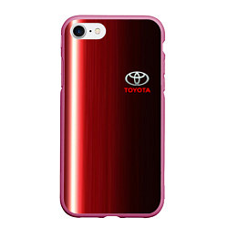 Чехол iPhone 7/8 матовый Toyota В полоску, цвет: 3D-малиновый