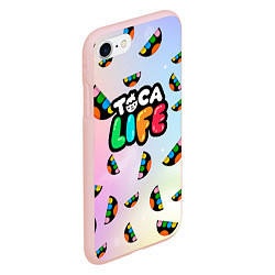 Чехол iPhone 7/8 матовый Toca Life: Smile Logo, цвет: 3D-светло-розовый — фото 2