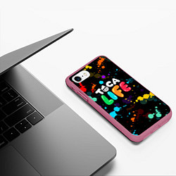 Чехол iPhone 7/8 матовый TOCA BOCA RAINBOW PAINTS ТОКА БОКА РАДУЖНЫЕ КРАСКИ, цвет: 3D-малиновый — фото 2