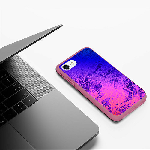 Чехол iPhone 7/8 матовый Абстрактный пурпурно-синий / 3D-Малиновый – фото 3