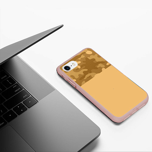 Чехол iPhone 7/8 матовый Песочный / 3D-Светло-розовый – фото 3
