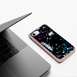 Чехол iPhone 7/8 матовый The Prodigy паук, цвет: 3D-светло-розовый — фото 2