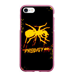 Чехол iPhone 7/8 матовый The Prodigy логотип, цвет: 3D-малиновый