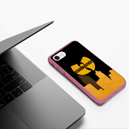 Чехол iPhone 7/8 матовый WU-TANG CLAN CITY / 3D-Малиновый – фото 3