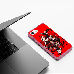 Чехол iPhone 7/8 матовый Токийские мстители Главные герои в кровавом водоро, цвет: 3D-малиновый — фото 2