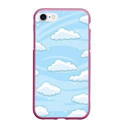 Чехол iPhone 7/8 матовый Зимние облака, цвет: 3D-малиновый