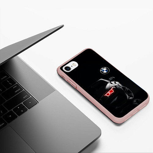 Чехол iPhone 7/8 матовый BMW МИНИМЛ / 3D-Светло-розовый – фото 3