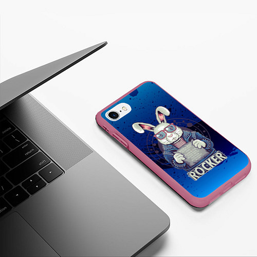 Чехол iPhone 7/8 матовый Rocker! / 3D-Малиновый – фото 3